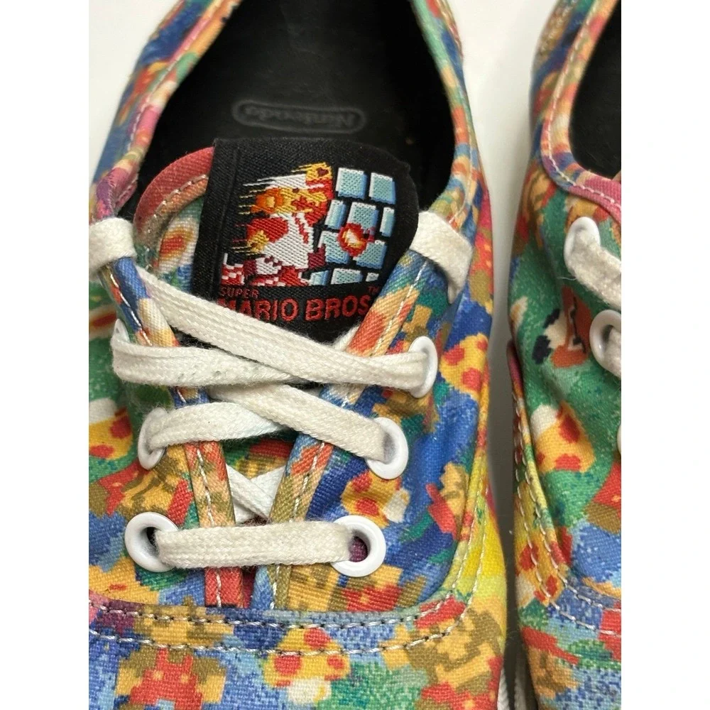 Vans x Nintendo Authentic Super Mario Bros Pixel Sneakers Shoes Men 6 Women 7.5